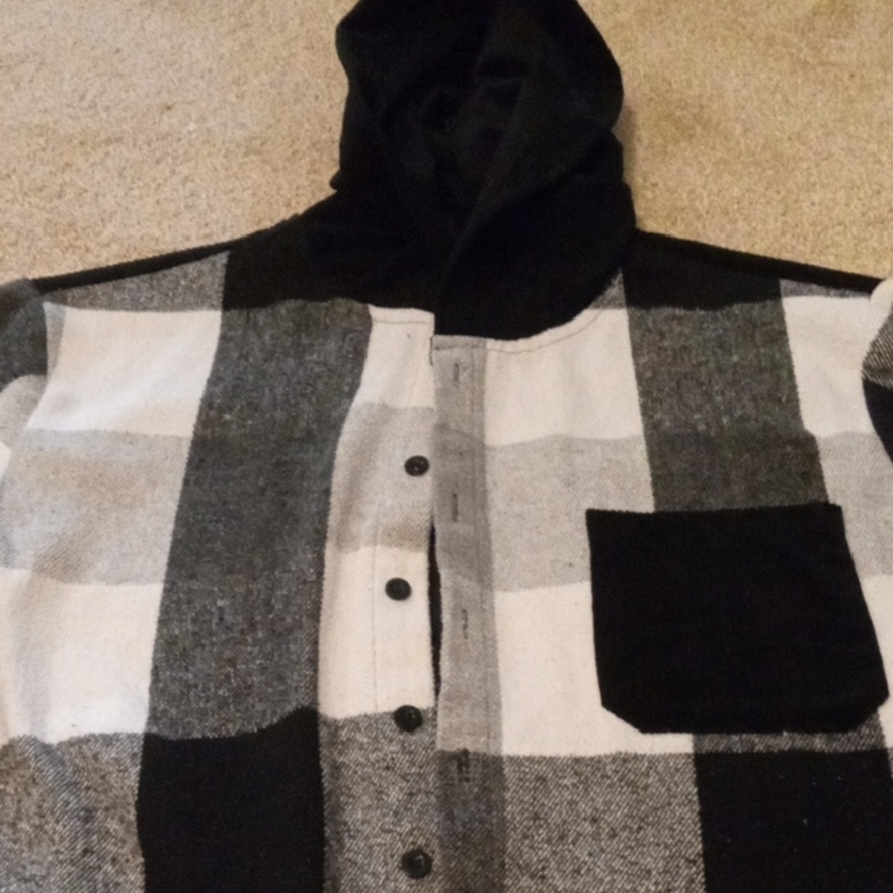 Black and Gray Hooded Jacket